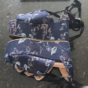 Public Desire Storm Denim Floral Platform